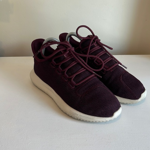 Adidas Women's Tubular Shadow Maroon Running Shoes Size 7 - Picture 2 of 10